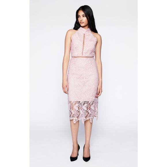 BARDOT Women's Willow Sheath Dress Small Soft Pink Floral Lace Sleeveless NWT - Picture 1 of 12